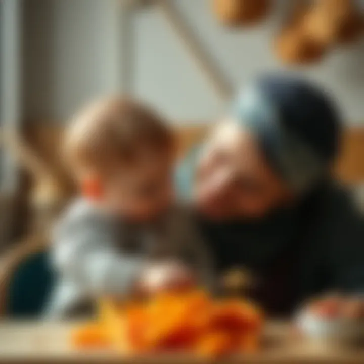 Bonding Moments: Baby and Parent Interaction Social interaction between a baby and a parent