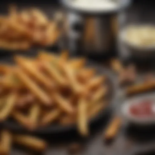 Delicious and crispy spiced potato fries prepared in an air fryer