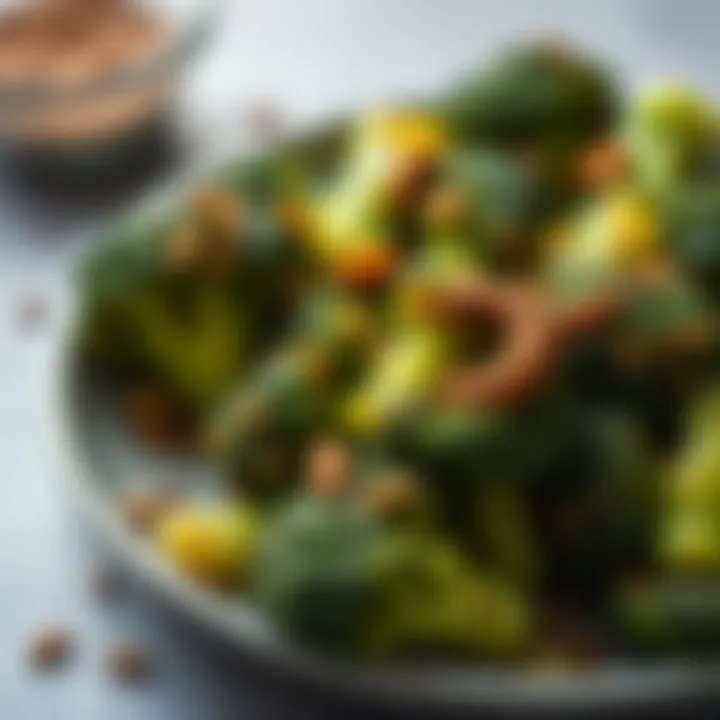 Seasoned broccoli with spices