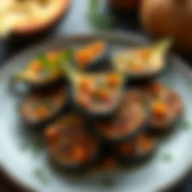 Perfectly Crisped Eggplant Delight Golden brown air-fried eggplant garnished with herbs