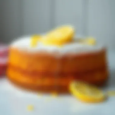 Garnished Lemon Cake Lemon cake garnished with zest and a slice of lemon