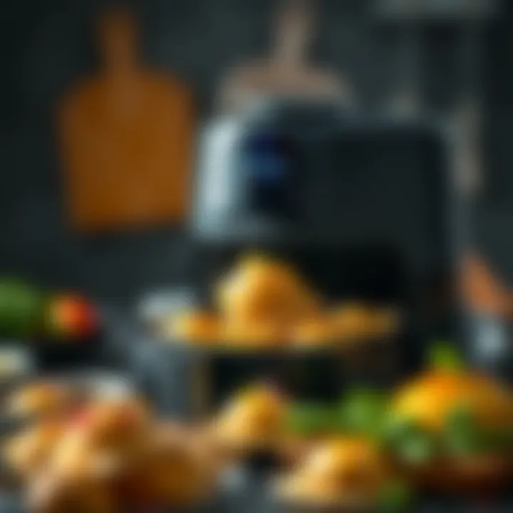 Airfryer in Action with Manti Airfryer showcasing the cooking process of manti