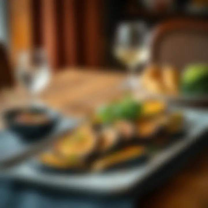 Elegant Presentation of Air-Fried Eggplant Beautifully presented eggplant dish on a dining table