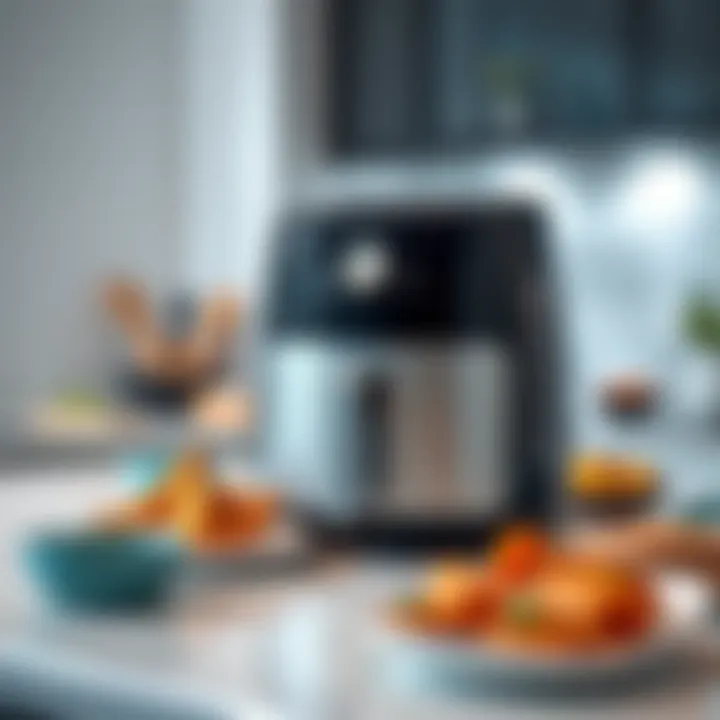 A sleek Airfryer XL on a modern kitchen countertop