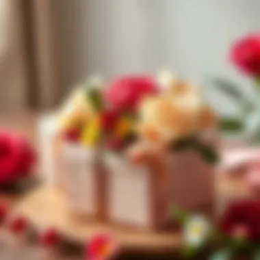 Sophisticated Gift Presentation Elegant gift box adorned with flowers