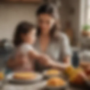 A cozy moment shared between a child and their mother