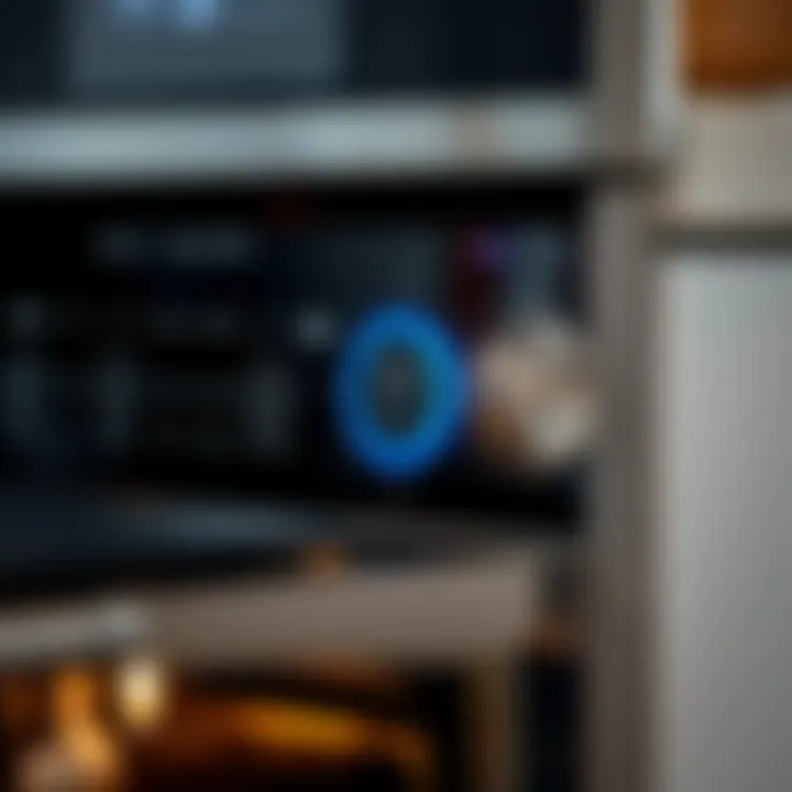 Close-up of Arçelik oven control panel displaying features