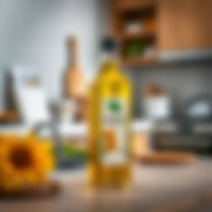 Safflower Oil in a Modern Kitchen Safflower oil in a modern kitchen