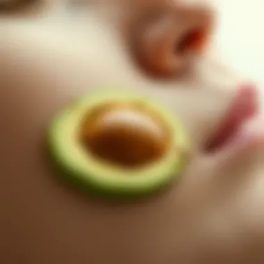 Avocado Slices Enhancing Skin Texture Avocado slices on healthy skin