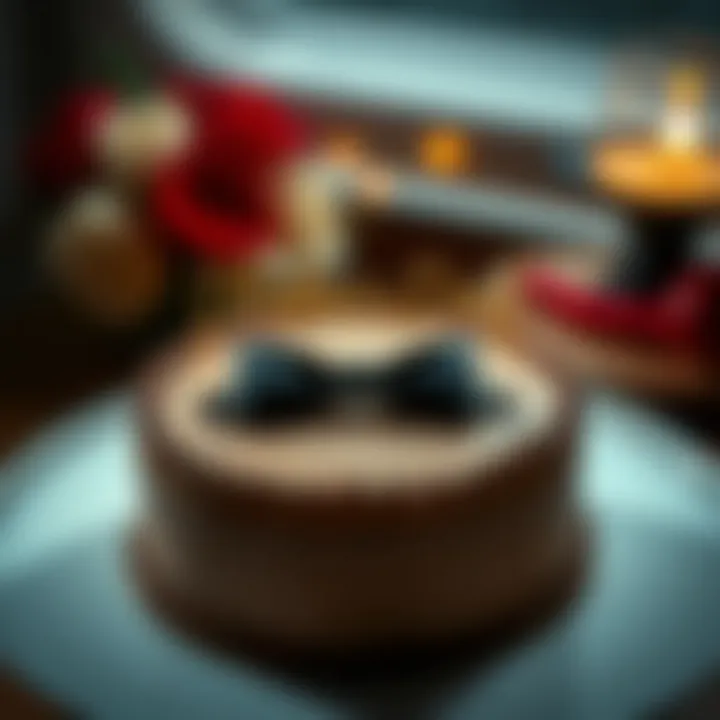 An elegant cake decoration with a personalized message