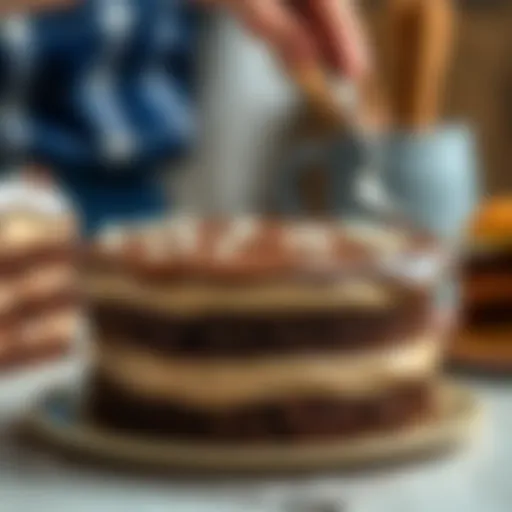 A classic father's day cake with chocolate frosting