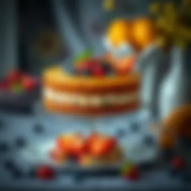 A modern twist on a father's day cake featuring fresh fruits