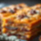 Golden layers of flaky pastry with nuts