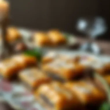 A selection of baklava varieties on a decorative platter