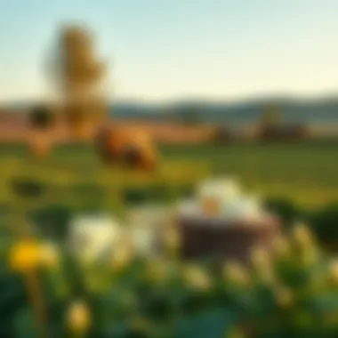 A serene countryside landscape representing traditional farming that produces Balkan butter