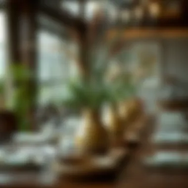 Artfully arranged table setting featuring bamboo vases as centerpieces