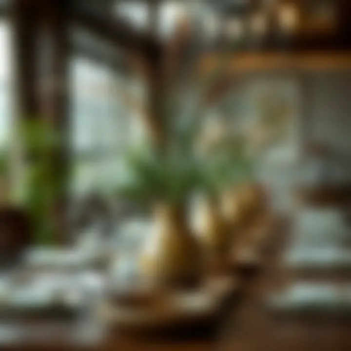 Artfully arranged table setting featuring bamboo vases as centerpieces