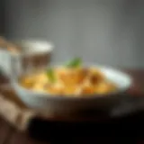 Barilla Barley Noodles Presentation A bowl of Barilla barley noodles elegantly displayed