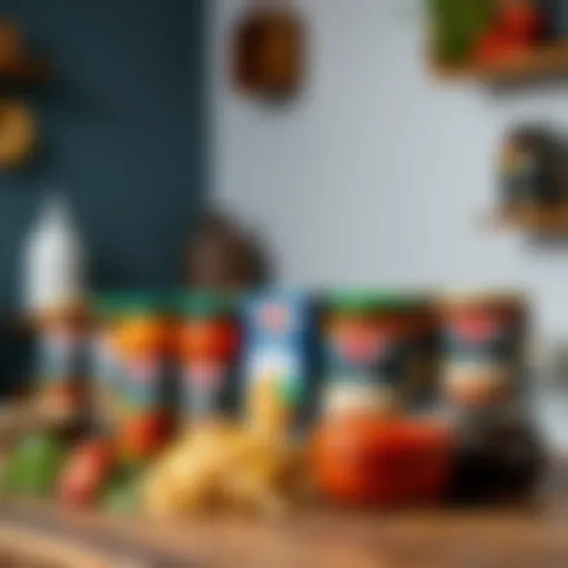 Assorted Barilla pasta sauces on a wooden table