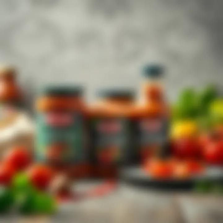 Ingredients used in Barilla sauces displayed artistically