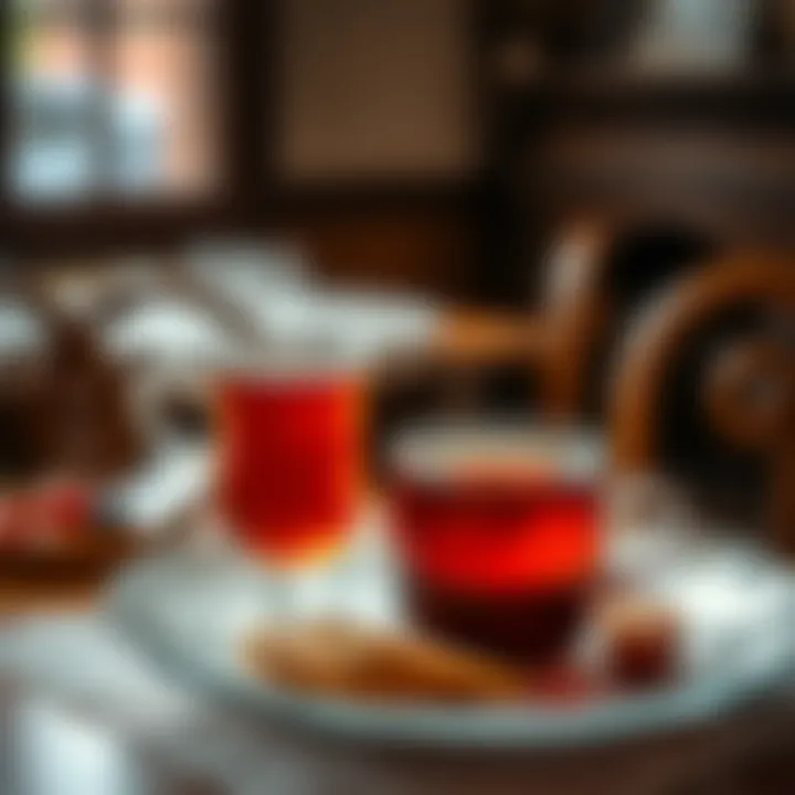 Freshly brewed tea served with breakfast in Beykoz