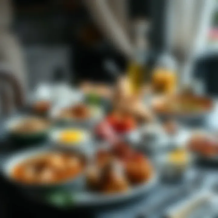 Delicious spread of traditional Turkish breakfast dishes