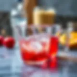 Measuring cups with water for accurate hydration