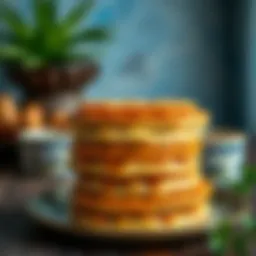 Golden-brown pastry layers stacked elegantly