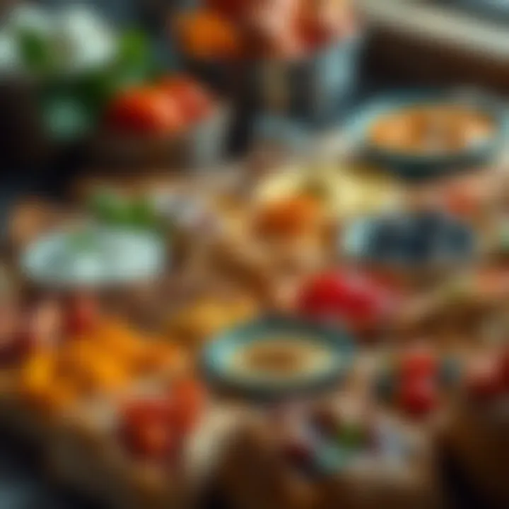 A variety of fillings spread out for selection