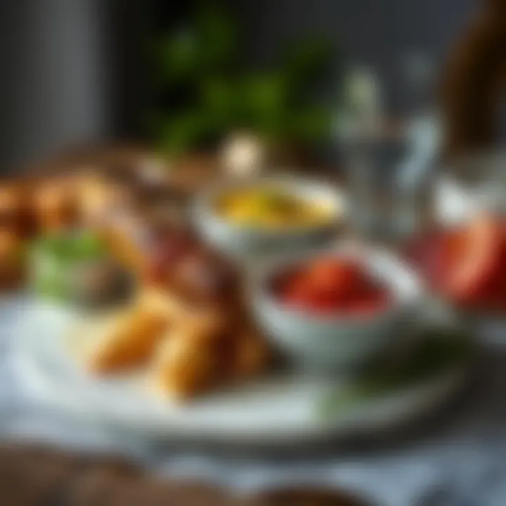 An aesthetically pleasing serving suggestion for boreklik dishes, highlighting presentation techniques