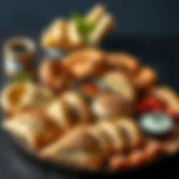 A beautifully arranged platter of borek variations showcasing traditional and modern influences