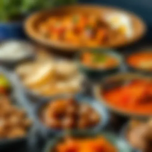 A vibrant spread of traditional Erzurum dishes showcasing the region's culinary heritage