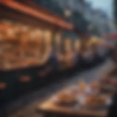 A vibrant scene of patrons enjoying their meals