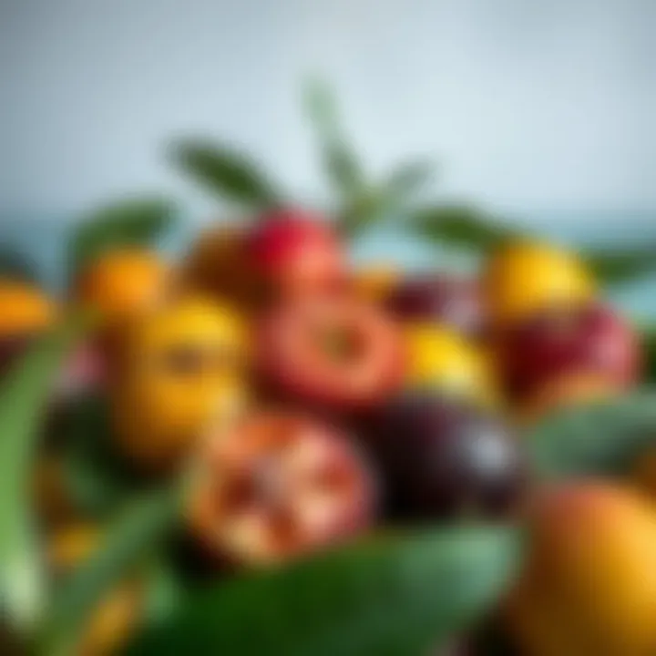 Diverse Types of Stone Fruits A variety of stone fruits showcasing vibrant colors and textures.