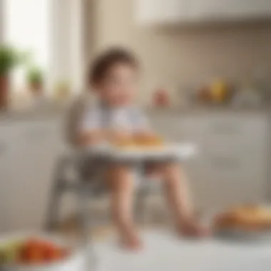 Child happily seated in a well-designed high chair