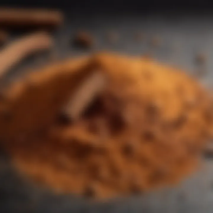 Close-up of ground cinnamon powder