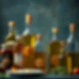 Variety of cooking oils displayed elegantly