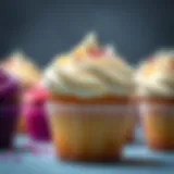 Artistic representation of a cupcake showcasing its frosting and decoration