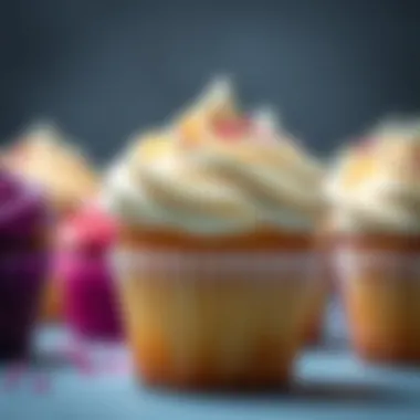 Artistic representation of a cupcake showcasing its frosting and decoration