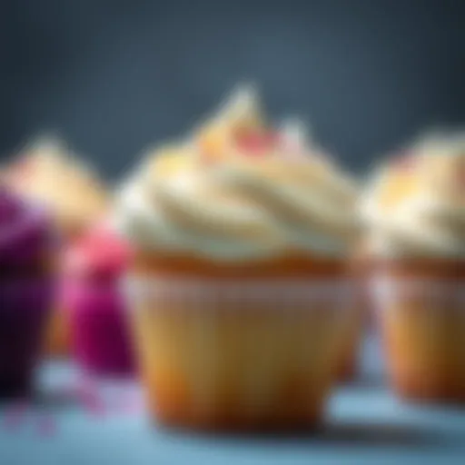 Artistic representation of a cupcake showcasing its frosting and decoration