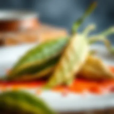 Culinary Uses of Bay Leaves A close-up of bay leaves in a culinary setting