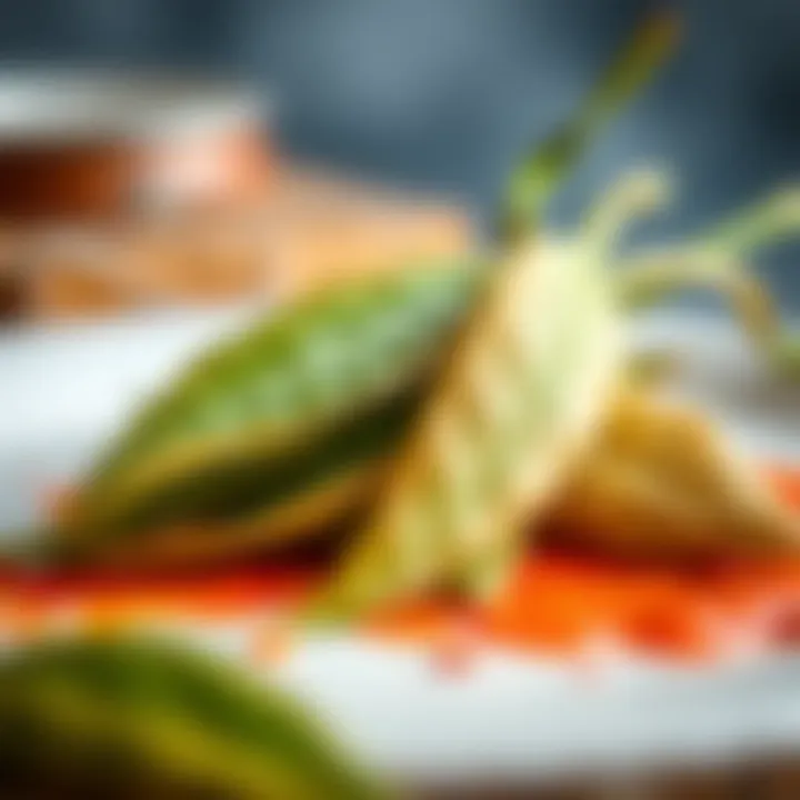 Culinary Uses of Bay Leaves A close-up of bay leaves in a culinary setting