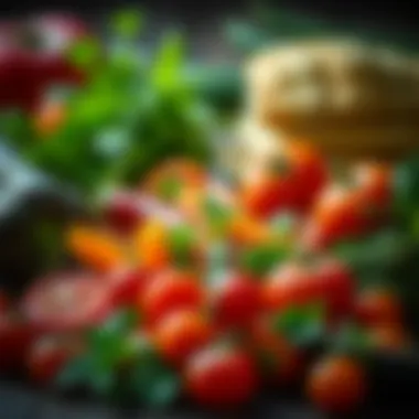 Essence of Flavorful Ingredients A selection of fresh, colorful ingredients that highlight the essence of taste