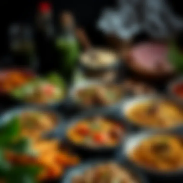 Exploring Cultural Flavors A vibrant spread of traditional dishes showcasing various flavors and textures