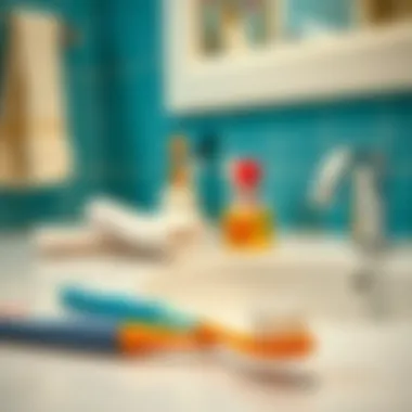 Toothbrush and toothpaste on a bathroom counter