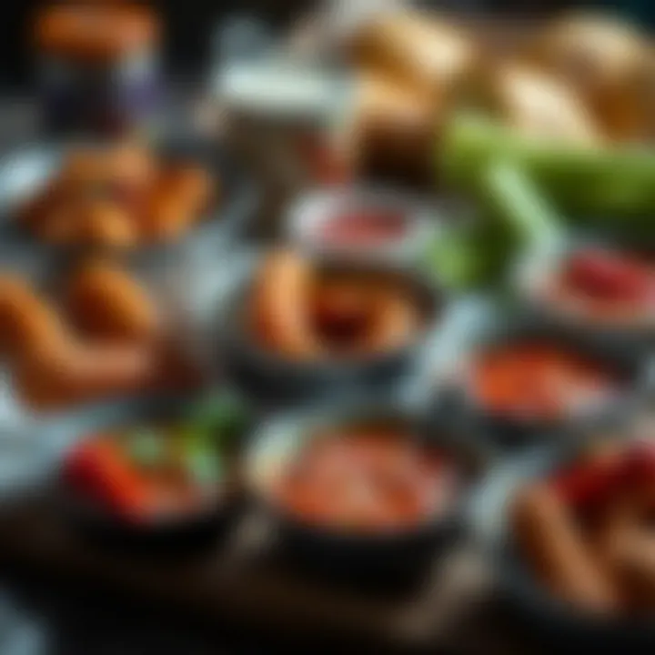 Culinary Delights with Chili Sauce An array of dishes enhanced by chili sauce