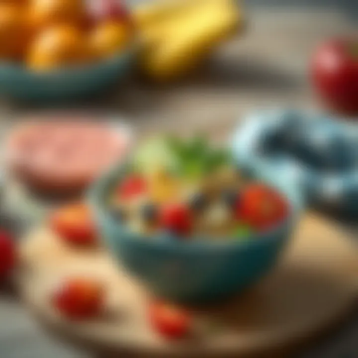 Colorful and balanced meal for infants