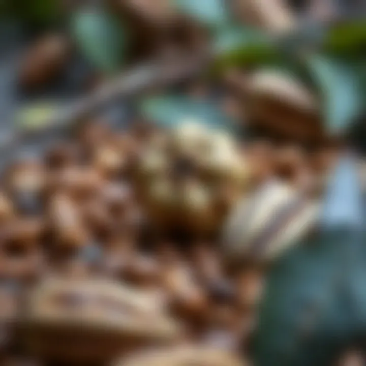 Natural Cocoa Pods and Beans Cocoa pods and beans in a natural setting