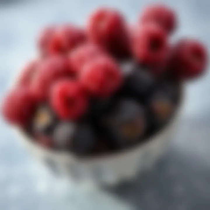 Mulberries displayed in a bowl, showcasing their rich color