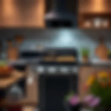 Electric Barbecue in Modern Kitchen An electric barbecue in a cozy kitchen setting